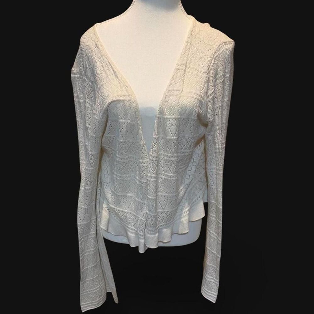 Bp Women's White and Cream Cardigan